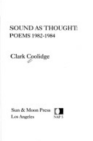 Cover of Sound as Thought