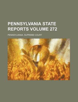 Book cover for Pennsylvania State Reports Volume 272