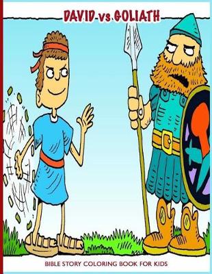 Book cover for David vs Goliath Bible Story Coloring Book For Kids