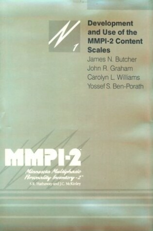 Cover of Development and Use of the MMPI-2 Content Scales