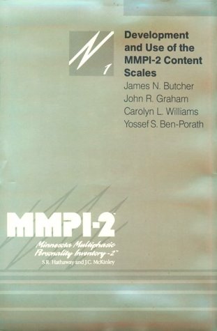 Cover of Development and Use of the MMPI-2 Content Scales