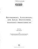 Book cover for Environment Livelihoods and Local Institutions