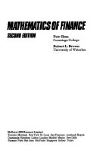 Cover of Mathematics of Finance