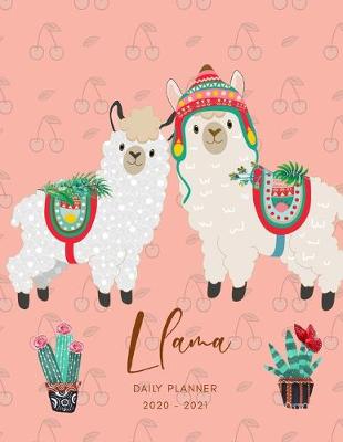 Book cover for 2020 2021 15 Months Llamas Daily Planner