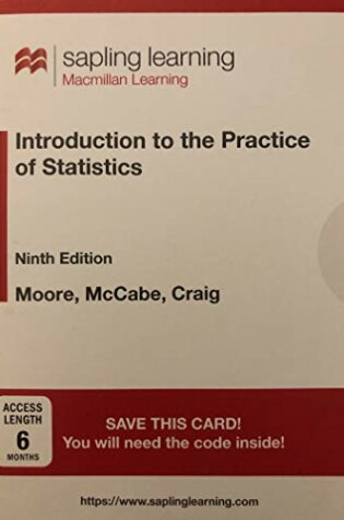 Cover of Sapling Homework and eBook for Introduction to the Practice of Statistics (Single Term Access)