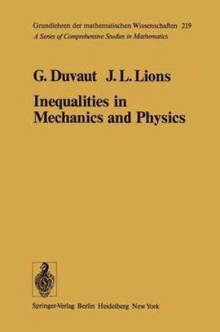 Cover of Inequalities in Mechanics and Physics