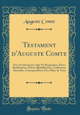 Book cover for Testament d'Auguste Comte