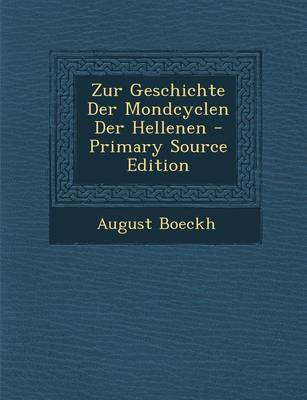 Book cover for Zur Geschichte Der Mondcyclen Der Hellenen