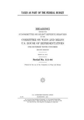 Book cover for Taxes as part of the federal budget