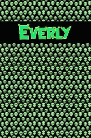 Cover of 120 Page Handwriting Practice Book with Green Alien Cover Everly