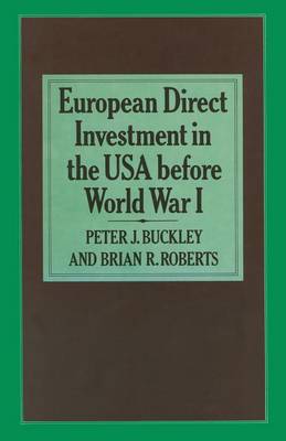 Book cover for European Direct Investment in the U.S.A. before World War I