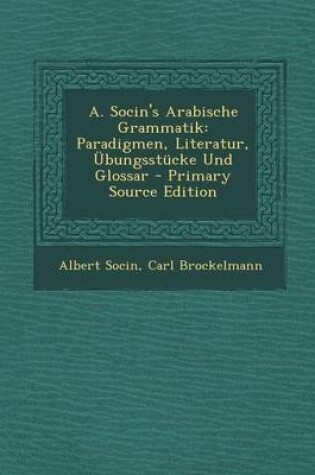 Cover of A. Socin's Arabische Grammatik