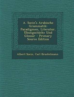 Cover of A. Socin's Arabische Grammatik