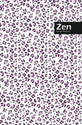 Cover of Zen Lifestyle, Animal Print, Write-in Notebook, Dotted Lines, Wide Ruled, Medium Size 6 x 9 Inch (Purple)