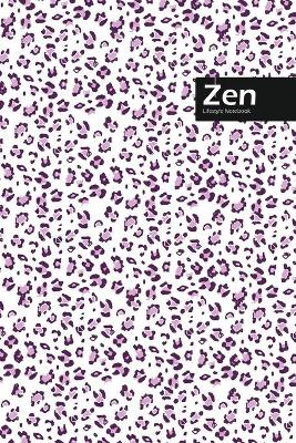 Book cover for Zen Lifestyle, Animal Print, Write-in Notebook, Dotted Lines, Wide Ruled, Medium Size 6 x 9 Inch (Purple)