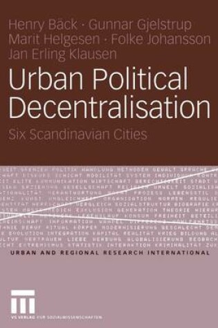 Cover of Urban Political Decentralisation