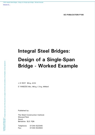 Book cover for Worked Example for Design of a Single Span Integral Bridge