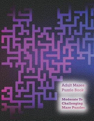 Book cover for Adult Mazes Puzzle Book, Moderate to Challenging Maze Puzzles