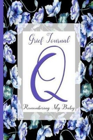 Cover of Blue Watercolor Flowers, Monogram Letter Q