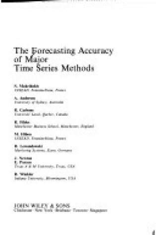 Cover of The Forecasting Accuracy of Major Time Series Methods