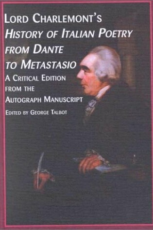 Cover of Lord Charlemont's History of Italian Poetry from Dante to Metastasio