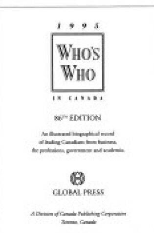 Cover of Who's Who in Canada 1995