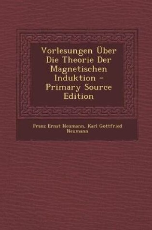 Cover of Vorlesungen Uber Die Theorie Der Magnetischen Induktion - Primary Source Edition