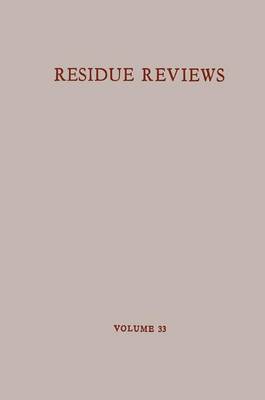 Book cover for Residue Reviews/Ruckstandsberichte