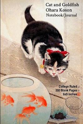 Book cover for Cat and Goldfish - Ohara Koson - Notebook/Journal