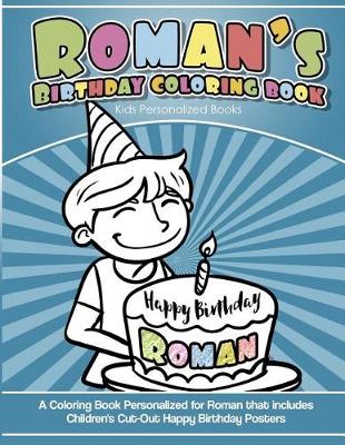 Book cover for Roman's Birthday Coloring Book Kids Personalized Books