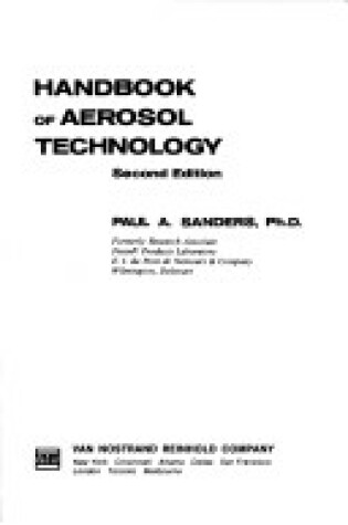 Cover of Hndbk of Aerosol Tech 2d Roy Use Only