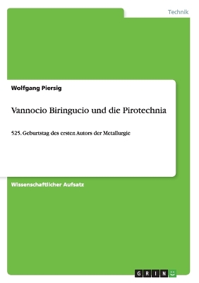 Book cover for Vannocio Biringucio und die Pirotechnia