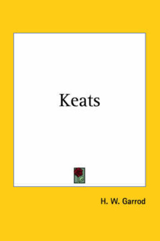 Cover of Keats (1926)