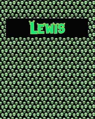 Book cover for 120 Page Handwriting Practice Book with Green Alien Cover Lewis