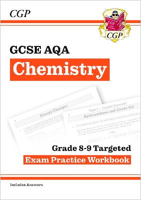 Book cover for GCSE Chemistry AQA Grade 8-9 Targeted Exam Practice Workbook (includes answers)