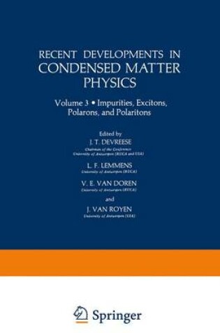 Cover of Recent Developments in Condensed Matter Physics Vol. 3