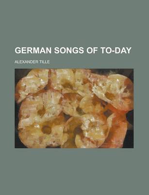 Book cover for German Songs of To-Day