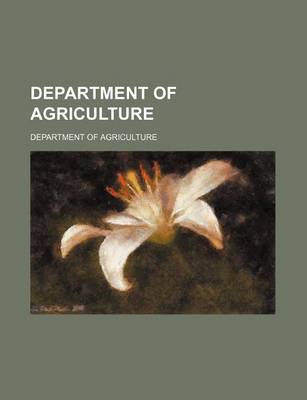 Book cover for Department of Agriculture