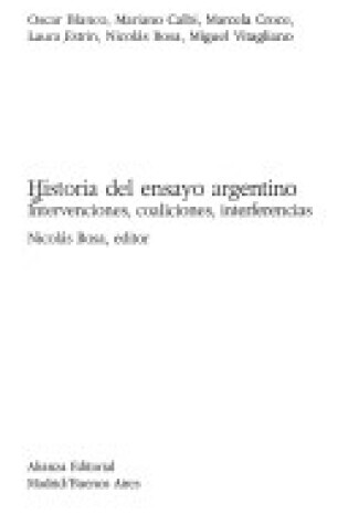 Cover of Historia del Ensayo Argentino