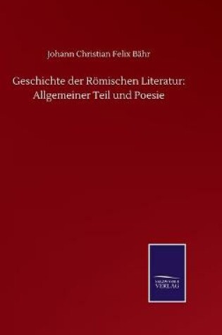 Cover of Geschichte der Römischen Literatur