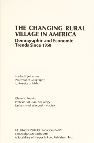 Cover of Changing Rural Village in America