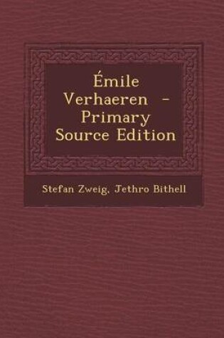 Cover of Emile Verhaeren - Primary Source Edition