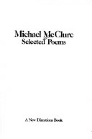 Cover of SELECTED POEMS OF MCCLURE CL