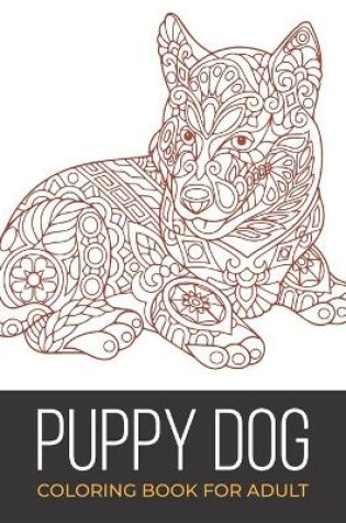 Cover of puppy dog coloring book for adult