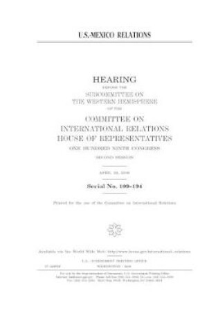 Cover of U.S.-Mexico relations