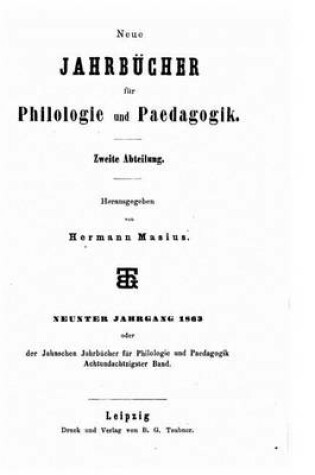 Cover of Neue Jahrbucher fur Philologie und Paedogogik - Zweite Abtelung