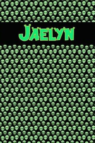 Cover of 120 Page Handwriting Practice Book with Green Alien Cover Jaelyn