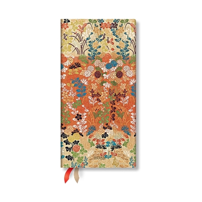 Book cover for Kara-ori (Japanese Kimono) Slim 12-month Horizontal Hardback Dayplanner 2025 (Elastic Band Closure)