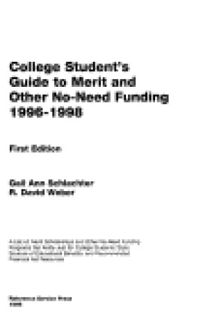 Cover of College Student's Guide to Merit and Other No-Need Funding, 1996-1998