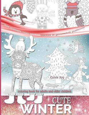 Book cover for Cute winter coloring book for adults and older children